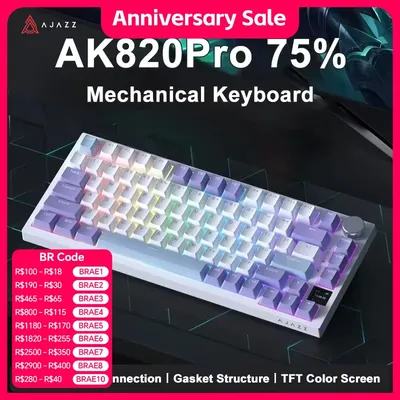 AJAZZ AK820 / AK820Pro 게이밍 기계식 키보드 75% 82키 유선 싱글 모드/블루투스 무선 게이머 키보드 (노트북/PC용)