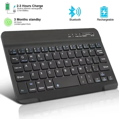 7/10 인치 블루투스 5.1 키보드 미니 무선 키보드 iPad Pro Air 노트북 용 노트북 태블릿 용 충전식 게임용 키보드